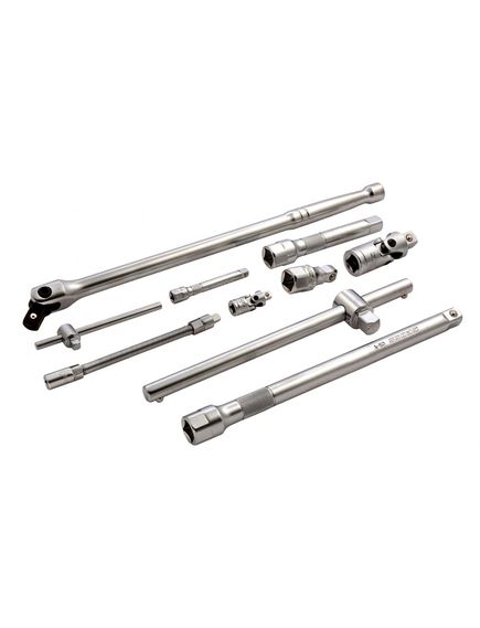 Набор инструментов 1/2", 1/4" пластиковый кейс 115 предметов 120 зубьев GROSS 14152, фото , изображение 11 - Метэкс