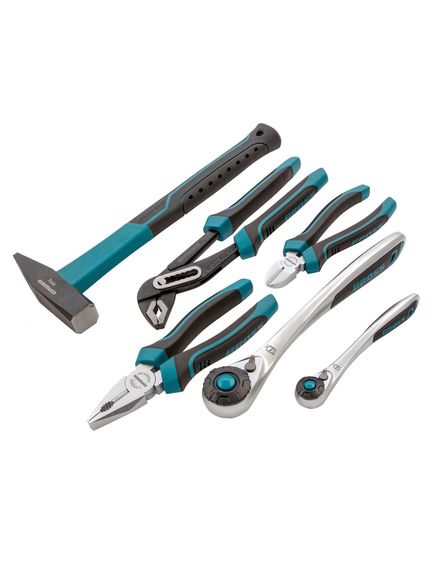 Набор инструментов 1/2", 1/4" пластиковый кейс 115 предметов 120 зубьев GROSS 14152, фото , изображение 18 - Метэкс