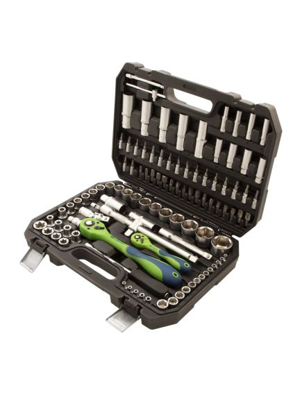 Набор инструментов 1/2", 1/4" CrV 108 предметов СИБРТЕХ 13511, фото , изображение 2 - Метэкс