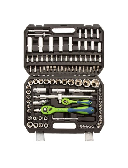 Набор инструментов 1/2", 1/4" CrV 108 предметов СИБРТЕХ 13511, фото , изображение 3 - Метэкс