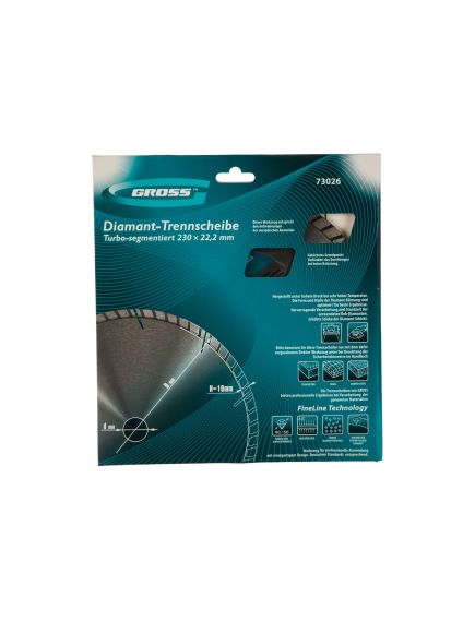 Диск алмазный 230 х 22,2 мм турбо-сегментный сухая резка GROSS 73026, фото , изображение 3 - Метэкс