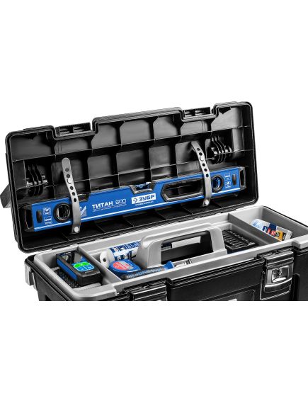 Ящик для инструмента 25" 650х275х265 мм пластиковый ЗУБР 38141-25, фото , изображение 2 - Метэкс