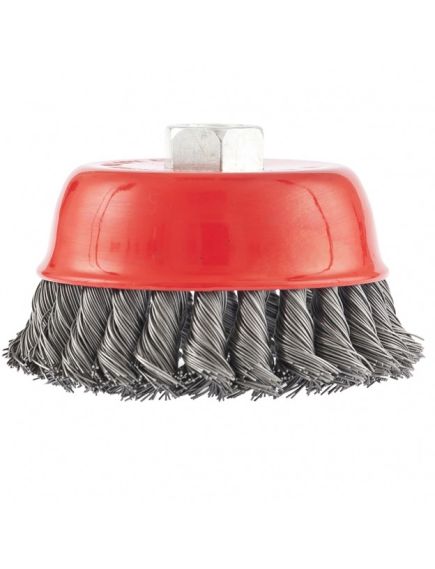 Щетка для УШМ 100 мм М14 "чашка" крученая проволока 0,5 мм MATRIX 74628, фото , изображение 2 - Метэкс