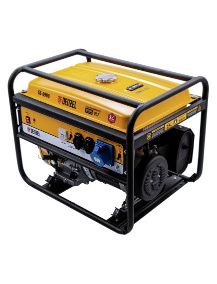 Генератор бенз. (5 - 5,5 кВт, 220 В, 25л, ручной стартер) DENZEL GE-6900 (94637), фото , изображение 23 - Метэкс