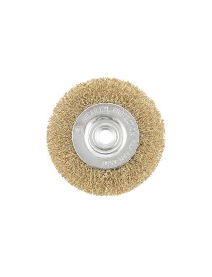 Щетка для УШМ 100 мм М14 плоская латунированная витая проволока MATRIX 74650, фото , изображение 3 - Метэкс