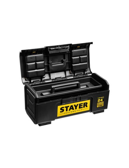 Ящик для инструмента 24" пластик TOOLBOX STAYER 38167-24, фото , изображение 2 - Метэкс
