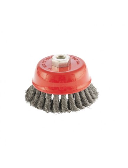 Щетка для УШМ 100 мм М14 "чашка" двухрядная крученая проволока 0,35 мм MATRIX 74677, фото , изображение 2 - Метэкс