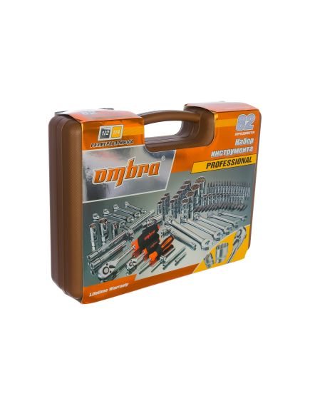 Набор инструментов 1/2", 1/4" 82 предмета 12-гран головки OMBRA OMT82S12, фото , изображение 2 - Метэкс