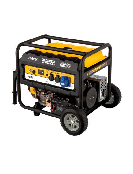 Генератор бенз. (7 - 8 кВт, 220 В, 25л, электростартер) DENZEL PS-80 EA (946924), фото , изображение 3 - Метэкс