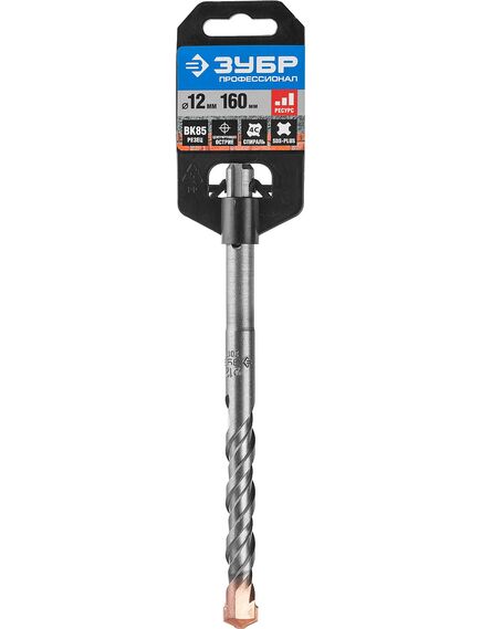 Бур по бетону 12 х 160 мм SDS Plus ЗУБР 29314-160-12_z01, фото , изображение 4 - Метэкс