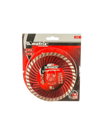 Диск алмазный 125 х 22,2 мм турбо сухая резка MATRIX 73179, фото , изображение 4 - Метэкс