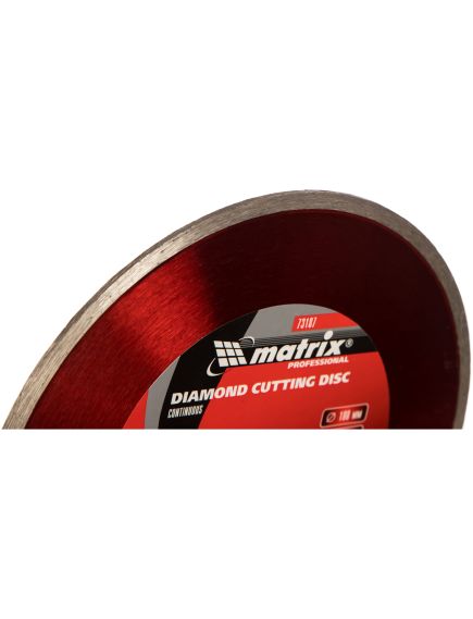 Диск алмазный 180 х 22,2 мм сплошной влажная резка MATRIX 73187, фото , изображение 2 - Метэкс