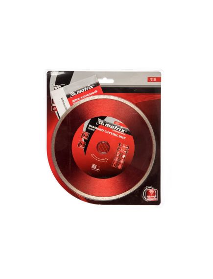 Диск алмазный 180 х 22,2 мм сплошной влажная резка MATRIX 73187, фото , изображение 3 - Метэкс