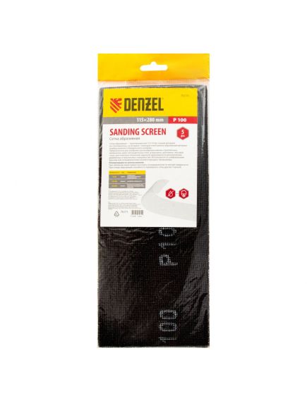 Сетка абразивная P 100 115 х 280 мм 5 шт DENZEL 75171, фото , изображение 4 - Метэкс