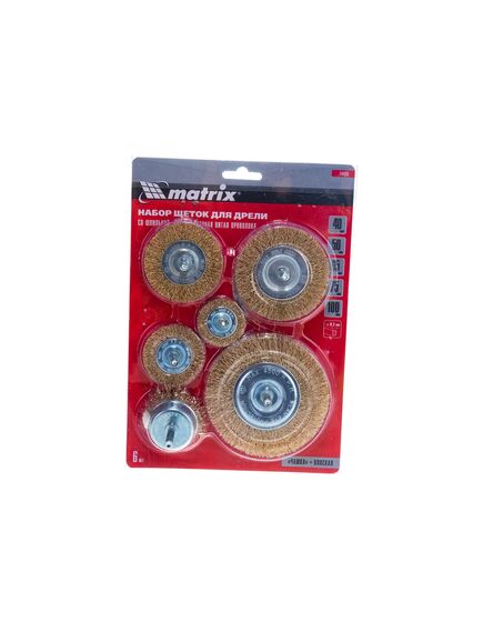 Набор щеток для дрели 6 шт MATRIX 74496, фото , изображение 5 - Метэкс