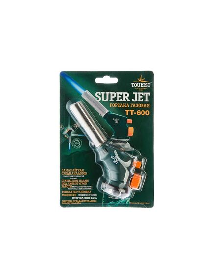 Горелка газовая SUPER JET на баллон с пьезоподжигом TOURIST TT-600, фото , изображение 4 - Метэкс
