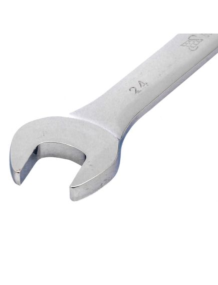 Ключ комбинированный трещоточный 24 мм зеркальный хром MATRIX 14815, фото , изображение 2 - Метэкс