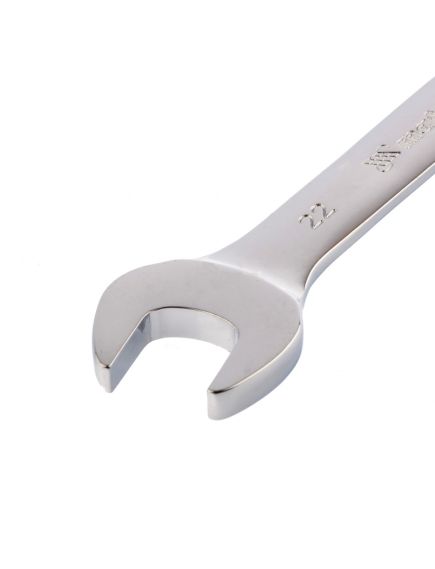 Ключ комбинированный трещоточный 22 мм шарнирный зеркальный хром MATRIX 14844, фото , изображение 2 - Метэкс