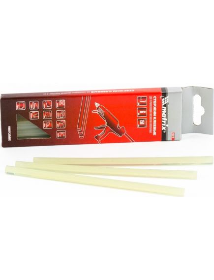 Стержни клеевые прозрачные 7 х 150 мм в упаковке 6 шт MATRIX 930710, фото , изображение 4 - Метэкс