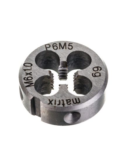 Плашка машинно-ручная М6 х 1.0 мм Р6М5 MATRIX 77075, фото , изображение 2 - Метэкс