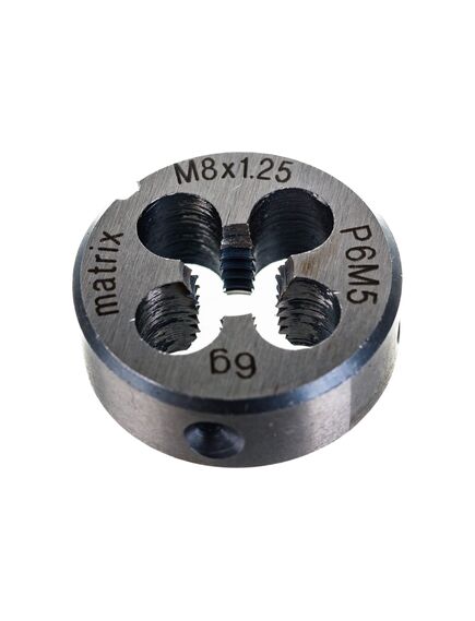 Плашка машинно-ручная М8 х 1.25 мм Р6М5 MATRIX 77077, фото , изображение 3 - Метэкс