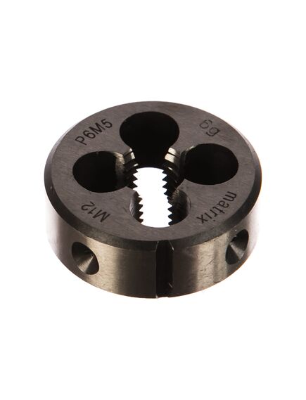 Плашка машинно-ручная М12 х 1.75 мм Р6М5 MATRIX 77096, фото , изображение 2 - Метэкс