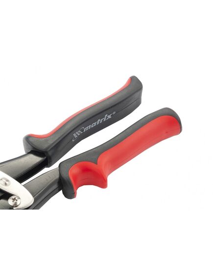 Ножницы по металлу 250 мм пряморежущие для тонкого металла обрезиненные рукоятки MATRIX 78330, фото , изображение 5 - Метэкс