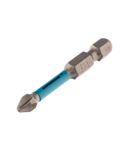 Набор бит торсионных PH2 x 50 мм для ударных шуруповертов 2 шт GROSS 11486, фото , изображение 3 - Метэкс