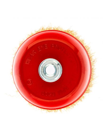 Щетка для УШМ 125 мм М14 "чашка" латунированная витая проволока MATRIX 74606, фото , изображение 2 - Метэкс