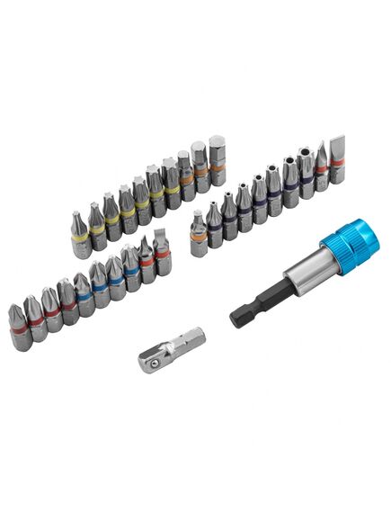 Набор бит магнитный адаптер пластиковый кейс 32 предмета GROSS 11363, фото , изображение 3 - Метэкс