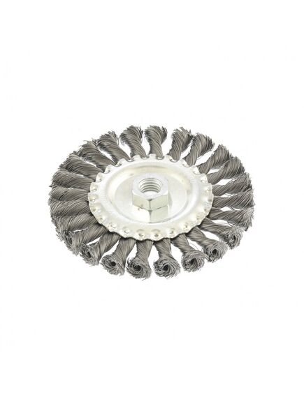 Щетка для УШМ 125 мм М14 плоская крученая проволока 0,35 мм MATRIX 74633, фото , изображение 2 - Метэкс