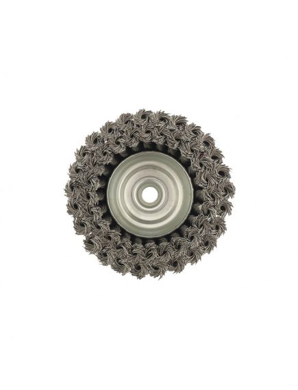 Щетка для УШМ 125 мм М14 "чашка" двухрядная крученая проволока 0,5 мм MATRIX 74683, фото , изображение 3 - Метэкс