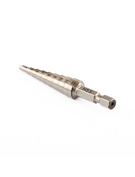 Сверло ступенчатое 4-12 мм 9 ступеней Р6М5 шестигранный хвостовик БАРС 72360, фото , изображение 4 - Метэкс