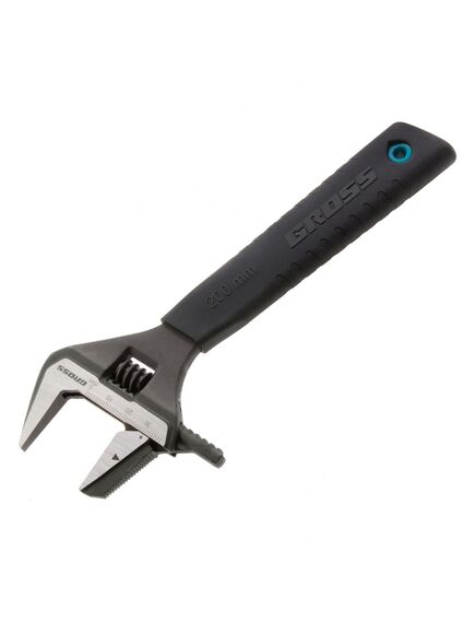 Ключ разводной 200 мм переставная губка GROSS 15572, фото , изображение 2 - Метэкс