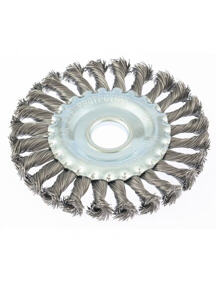 Щетка для УШМ 125 мм посадка 22,2 мм плоская крученая проволока 0,5 мм MATRIX 74632, фото , изображение 2 - Метэкс