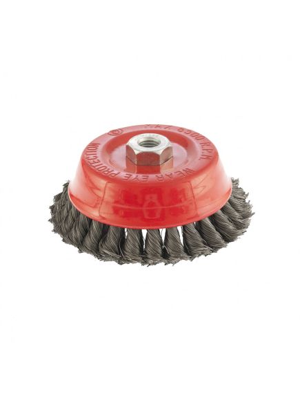 Щетка для УШМ 125 мм М14 "чашка" двухрядная крученая проволока 0,35 мм MATRIX 74678, фото , изображение 2 - Метэкс