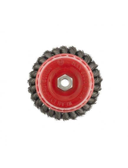 Щетка для УШМ 125 мм М14 "чашка" двухрядная крученая проволока 0,35 мм MATRIX 74678, фото , изображение 3 - Метэкс