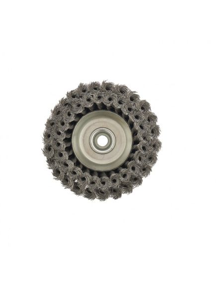 Щетка для УШМ 125 мм М14 "чашка" двухрядная крученая проволока 0,35 мм MATRIX 74678, фото , изображение 4 - Метэкс