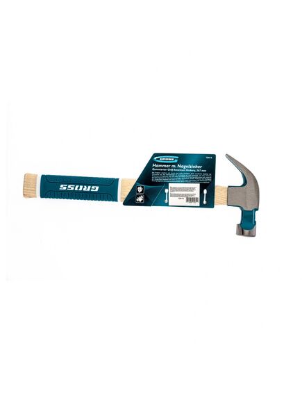 Молоток-гвоздодер 200 г угол 45 магнит обрезиненная рукоятка AMERICAN HICKORY GROSS 10414, фото , изображение 6 - Метэкс