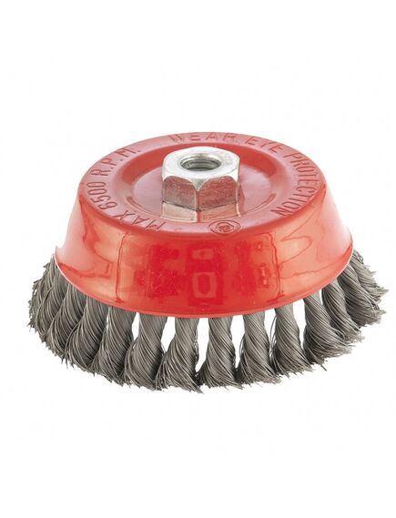 Щетка для УШМ 125 мм М14 "чашка" крученая проволока 0,35 мм MATRIX 74617, фото , изображение 2 - Метэкс