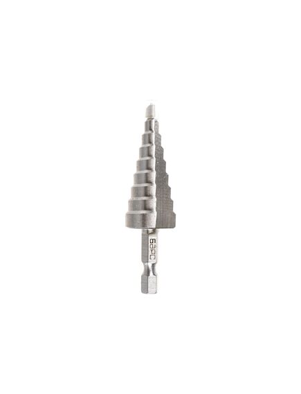 Сверло ступенчатое 4-20 мм 9 ступеней Р6М5 шестигранный хвостовик БАРС 72361, фото , изображение 2 - Метэкс