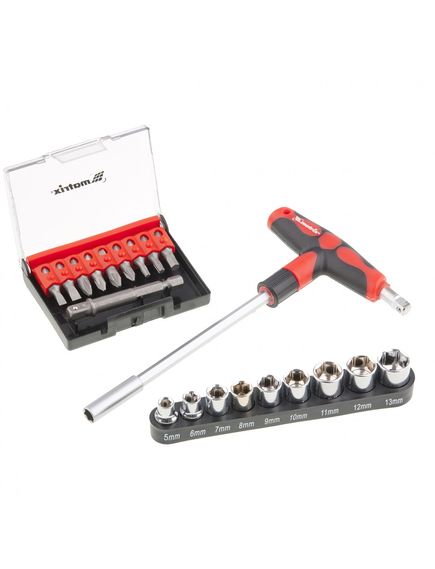 Отвертка с Т-образной эргономичной ручкой и набором бит 20шт MATRIX 11574, фото , изображение 2 - Метэкс