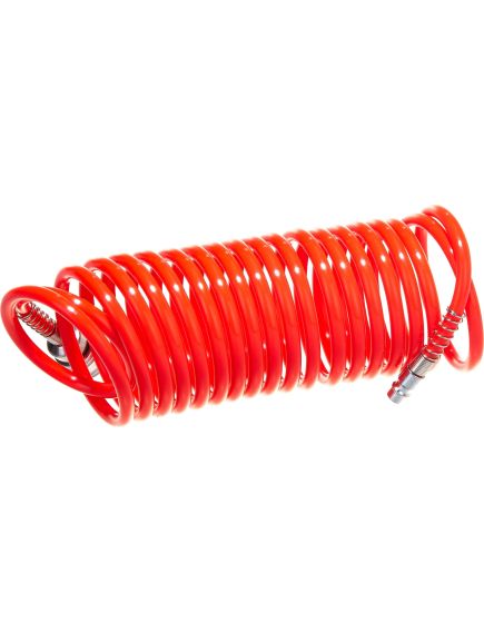 Шланг спиральный воздушный 5 м с быстросъемными соединениями MATRIX 57002, фото , изображение 2 - Метэкс