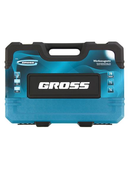 Набор инструментов 1/2", 1/4" 78 предметов 120 зубьев GROSS 14148, фото , изображение 13 - Метэкс