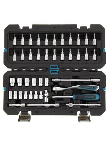 Набор инструментов 1/4" 42 предмета 120 зубьев GROSS 14146, фото , изображение 3 - Метэкс