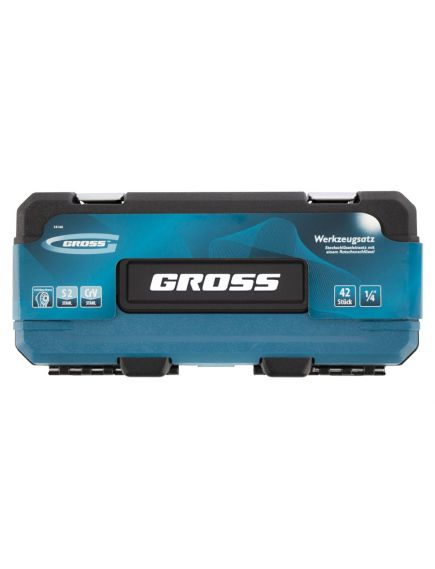 Набор инструментов 1/4" 42 предмета 120 зубьев GROSS 14146, фото , изображение 7 - Метэкс