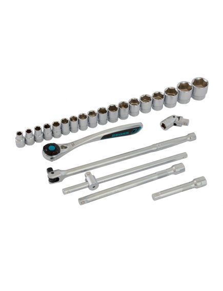 Набор инструментов 1/2" 24 предмета 120 зубьев GROSS 14147, фото , изображение 6 - Метэкс