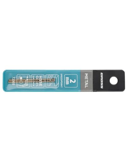 Сверло по металлу 2,0 мм (2 шт) HSS-Co GROSS 72303, фото , изображение 4 - Метэкс