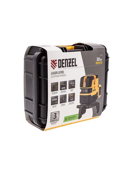 Уровень лазерный DENZEL (дальн. 30 м, погрешн. 0,3 мм/м, класс 2) LX 06 Green 30 м 35072, фото , изображение 6 - Метэкс