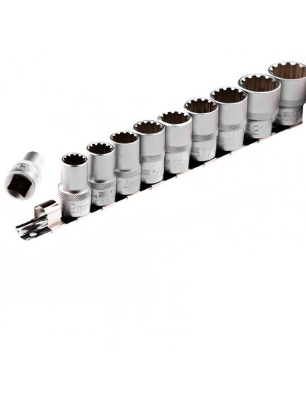 Набор универсальных торцевых головок 1/2" 10 шт 10-22 мм STELS 13641, фото , изображение 3 - Метэкс